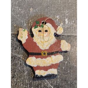 Handmade Santa Claus glitter ornaments mistletoe Xmas decor